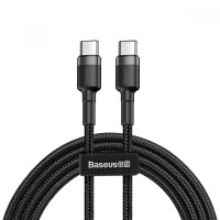 

												
												BASEUS CATKLF-GG1 Cafule Series Type C to Type C PD2.0 QC3.0 60W (20V 3A) 1m Nylon Braided Cable